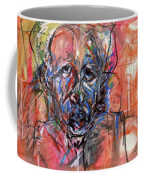 African Art Coffee Mug featuring the painting The Man I See by Winston Saoli 1950-1995