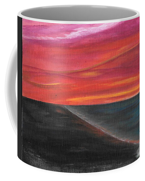 Sky. Sunset Coffee Mug featuring the painting The Meeting by Esoteric Gardens KN