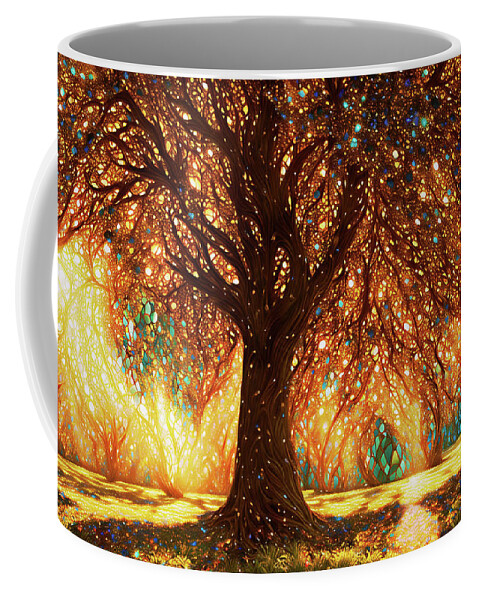 Trees Coffee Mug featuring the digital art The Mighty Tree by Peggy Collins