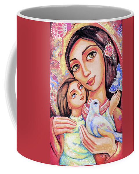 Mother And Child Coffee Mug featuring the painting The Miracle of Love by Eva Campbell