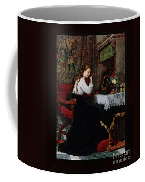 The Mirror Coffee Mug featuring the painting The Mirror by Pierre-Charles Comte Remastered Xzendor7 Fine Art Classical Reproductions by Rolando Burbon