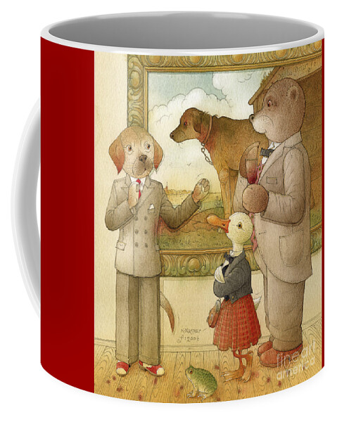 Crime Detective Investigation Picture Party Dinner Dog Animals Bear Duck Frog Evening Coffee Mug featuring the drawing The Missing Picture16 by Kestutis Kasparavicius