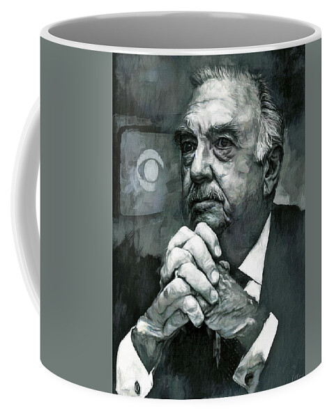 Walter Cronkite Coffee Mug featuring the mixed media The most trusted man in America by Mal Bray