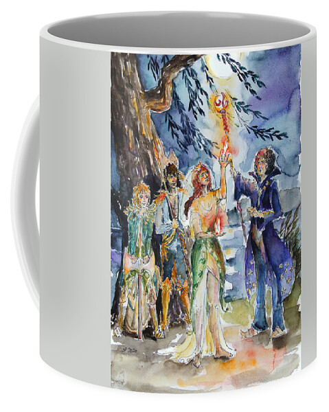 Barbarapommerenke Coffee Mug featuring the painting The Mother Of The Willow Green by Barbara Pommerenke