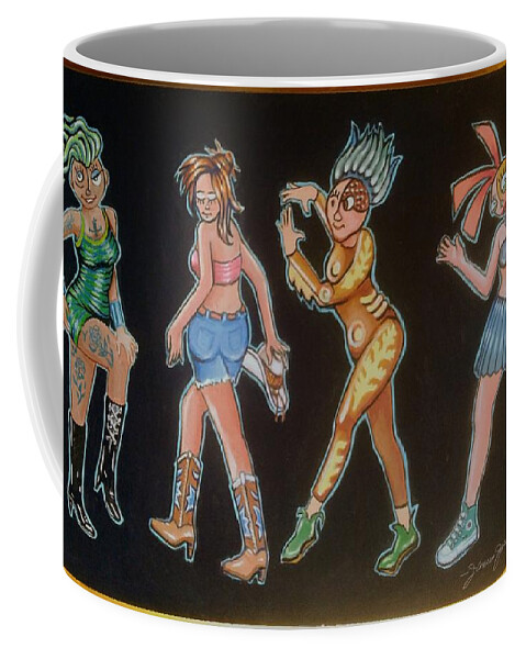  Coffee Mug featuring the painting The Multi Medium Eight detail 2 by James RODERICK