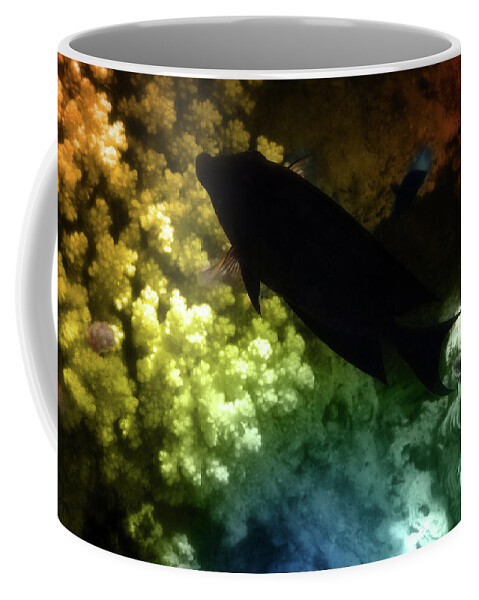 Underwater Coffee Mug featuring the photograph The Mysterious Brown Surgeonfish by Johanna Hurmerinta