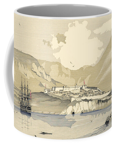 Historic Vessels Coffee Mug featuring the drawing The naval battle of Navarino 1827 - artwork no.13 by Panagiotis Mastrantonis