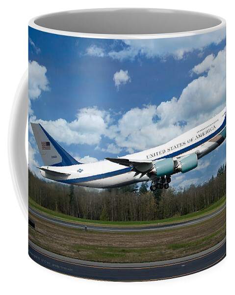 Air Force One Coffee Mug featuring the digital art The New VC-25 Air Force One by Custom Aviation Art