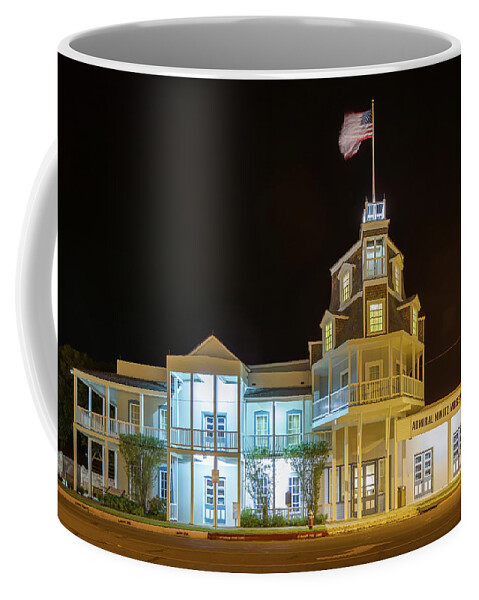 The Nimitz Hotel at Night Coffee Mug by Tim Stanley - Tim Stanley - Website
