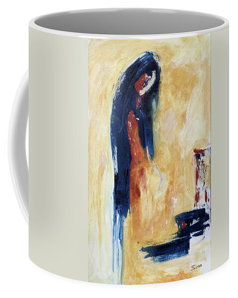Abstract Coffee Mug featuring the painting The Offering by Sharon Sieben
