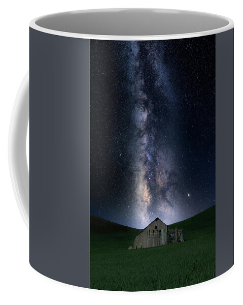 Palouse Coffee Mug featuring the photograph The Old Barn under the Milky Way by Kristen Wilkinson