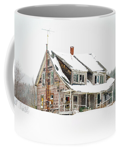 Landscape Coffee Mug featuring the photograph The Old Farmhouse - Pittsburg, New Hampshire - February 2022 by John Rowe