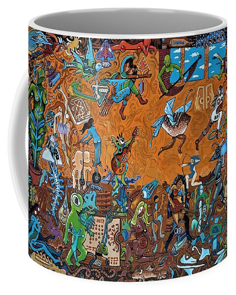 Imaginations Coffee Mug featuring the painting THE IMAGINARIUM--The Junk drawer of the Imagination. by James RODERICK