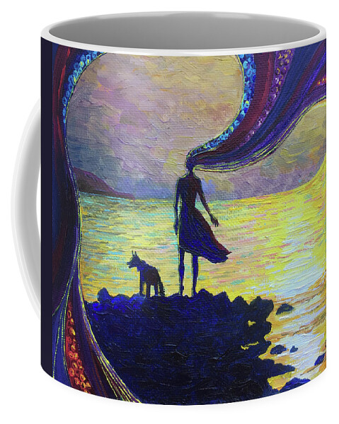 Russian Artists New Wave Coffee Mug featuring the painting The Outer is Manifestation of The Inner by Alina Malykhina