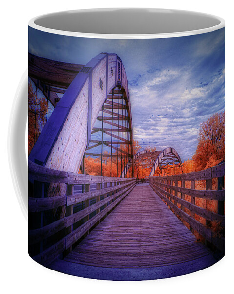 Infrared Photography Coffee Mug featuring the photograph The Overpeck Bridge by Penny Polakoff