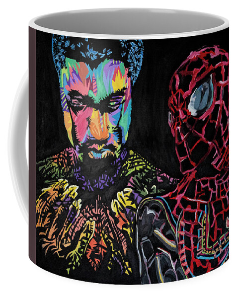 Comics Coffee Mug featuring the painting The Panther and Spider by Chiquita Howard-Bostic