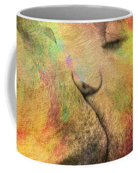 Kiss Coffee Mug featuring the painting The passion of one kiss by Mark Ashkenazi