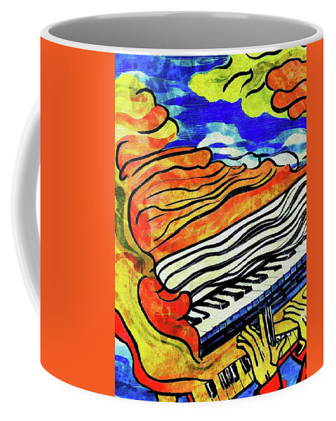 Piano Coffee Mug featuring the digital art The Piano Man by Ally White