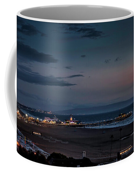  Santa Monica Pier At Night Coffee Mug featuring the photograph The Pier After Dark - 2 by Gene Parks