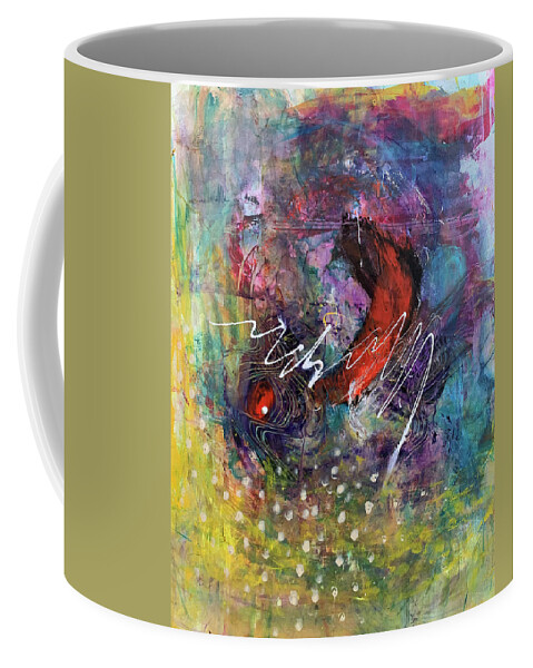 Abstract Art Coffee Mug featuring the painting The Places They Find Us by Rodney Frederickson