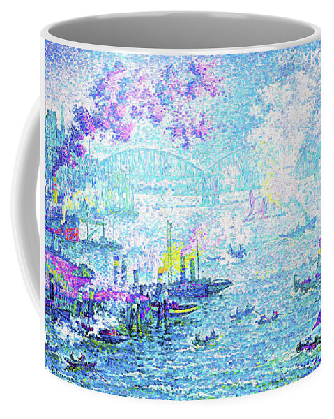 Paul Signac Coffee Mug featuring the painting The Port of Rotterdam - Digital Remastered Edition by Paul Signac
