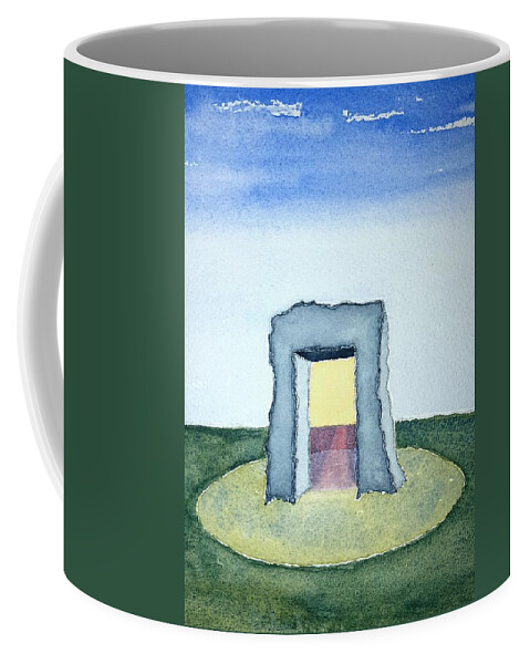 Watercolor Coffee Mug featuring the painting The Portal by John Klobucher