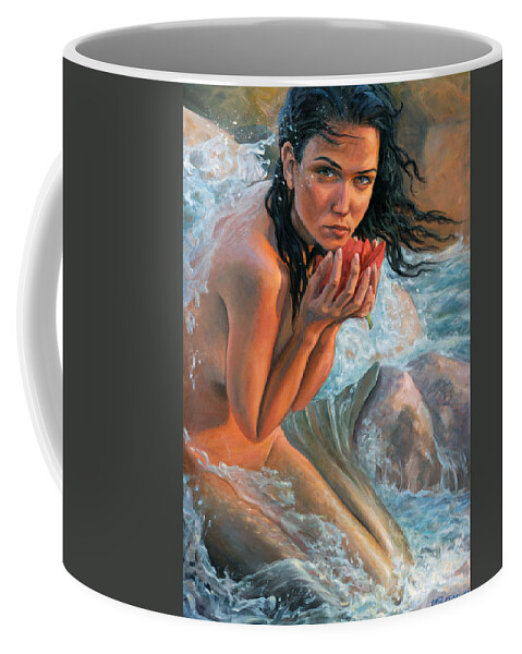 Mermaid Coffee Mug featuring the painting The power of love by Marco Busoni