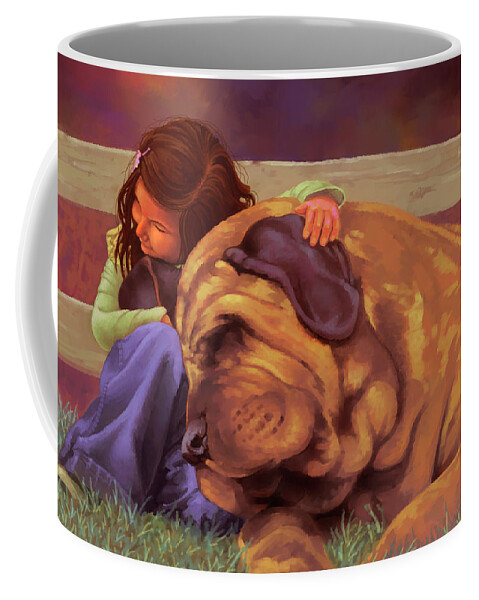 Protector Coffee Mug featuring the painting The protector by Hans Neuhart