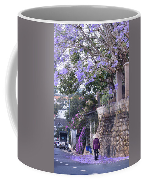 Purple Phoenix Flower Coffee Mug featuring the photograph The Purple Street by Khanh Bui Phu