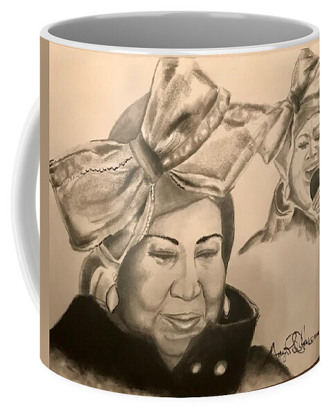  Coffee Mug featuring the drawing The Queen by Angie ONeal