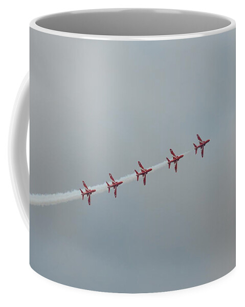 21st Century Coffee Mug featuring the photograph The Red Arrows 5 in a Line by Gordon James