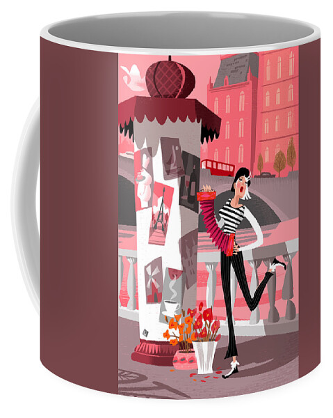 Concertina Coffee Mug featuring the digital art The Red Concertina by Alan Bodner