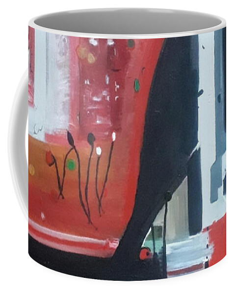 Moon Coffee Mug featuring the painting The Red Moon by Denise Morgan