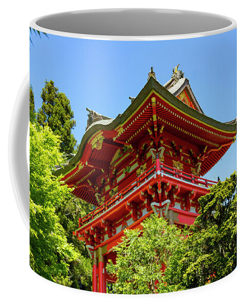 Pagoda Coffee Mug featuring the photograph The Red Pagoda by Bonnie Follett