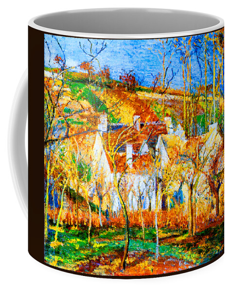 Camille Coffee Mug featuring the painting The Red Roofs, Corner of a Village Winter 1877 by Camille Pissarro