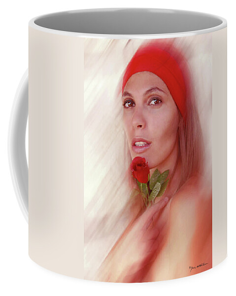 Portraits Coffee Mug featuring the photograph The Red Rose by Marc Nader