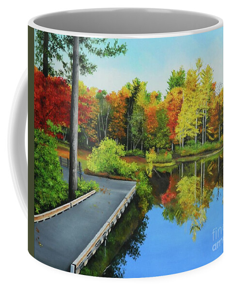 Tropical Landscape Coffee Mug featuring the painting The Reflection by Kenneth Harris