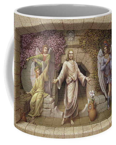 Christian Art Coffee Mug featuring the painting The Resurrection by Kurt Wenner
