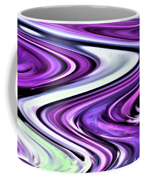 Abstract Coffee Mug featuring the digital art The River's Bend - Abstract by Ronald Mills