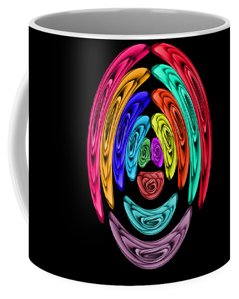 Clown Coffee Mug featuring the digital art The Rose Clown Abstract by Ronald Mills