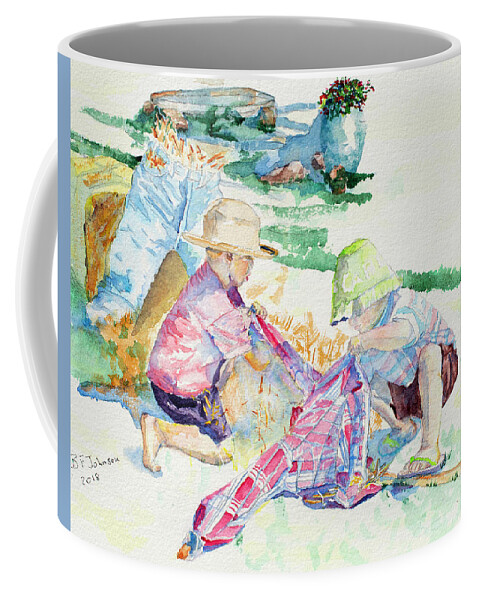 Kids Coffee Mug featuring the painting The Scare Crow by Barbara F Johnson