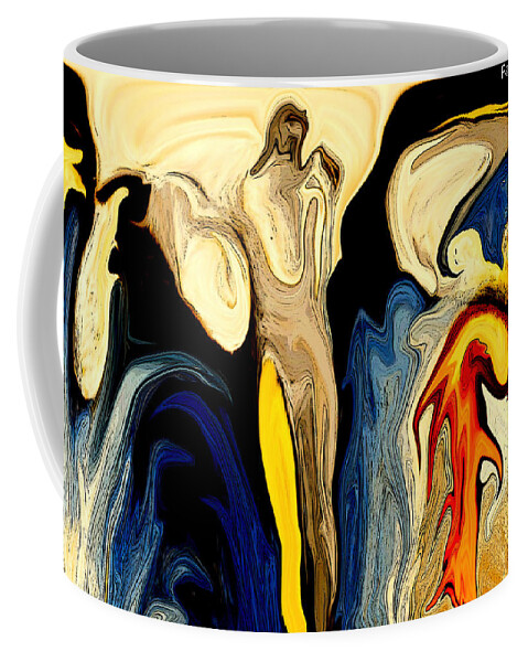Sea Coffee Mug featuring the painting The Sea by Padamvir Singh