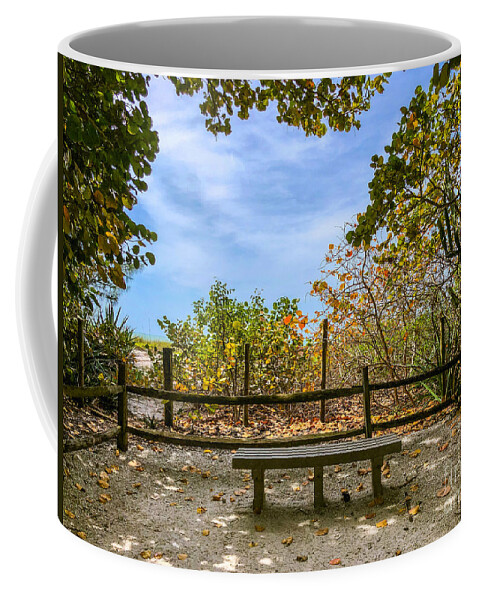 Bench Coffee Mug featuring the photograph The Serenity Bench by Eddy Mann