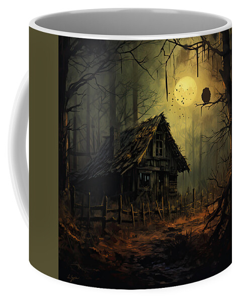 Haunted Barn Coffee Mug featuring the painting The Shack's Sentinel by Lourry Legarde