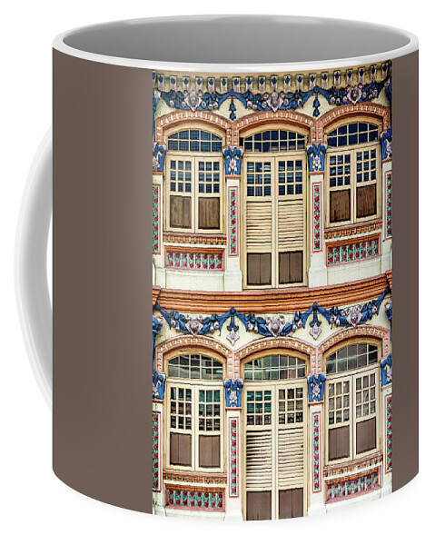 Singapore Coffee Mug featuring the photograph The Singapore Shophouse 16 by John Seaton Callahan