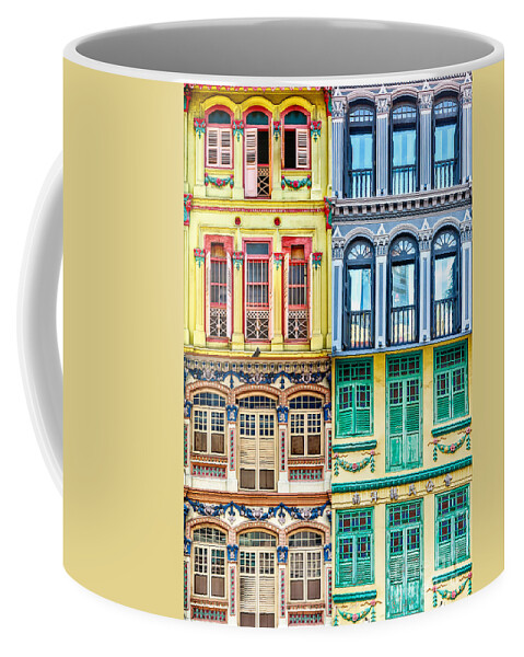 Singapore Coffee Mug featuring the photograph The Singapore Shophouse 2 by John Seaton Callahan