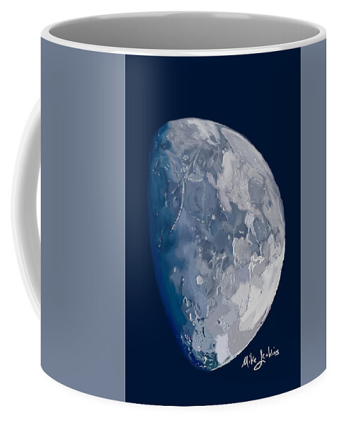 Moon Coffee Mug featuring the digital art The Smaller Light by Mike Jenkins
