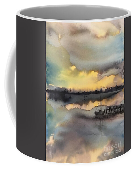 The Sunset Coffee Mug featuring the painting The sunset by Han in Huang wong