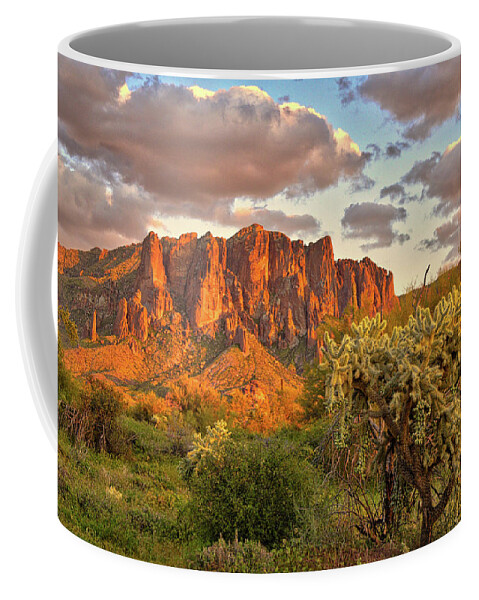 Superstition Mountains Coffee Mug featuring the photograph The Superstition Mountains by Chance Kafka