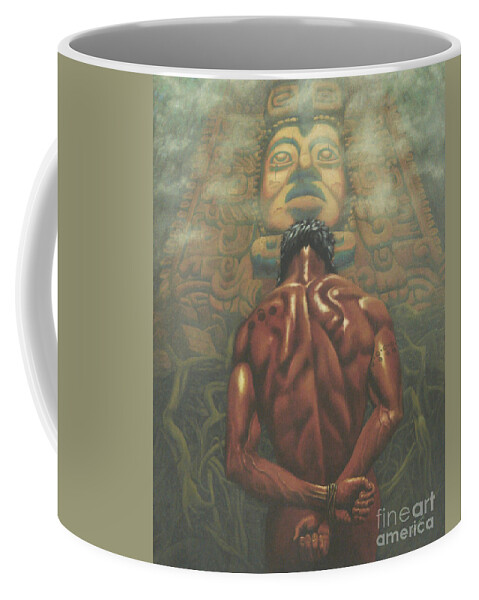 Maya Coffee Mug featuring the painting The Supplicant by Ken Kvamme